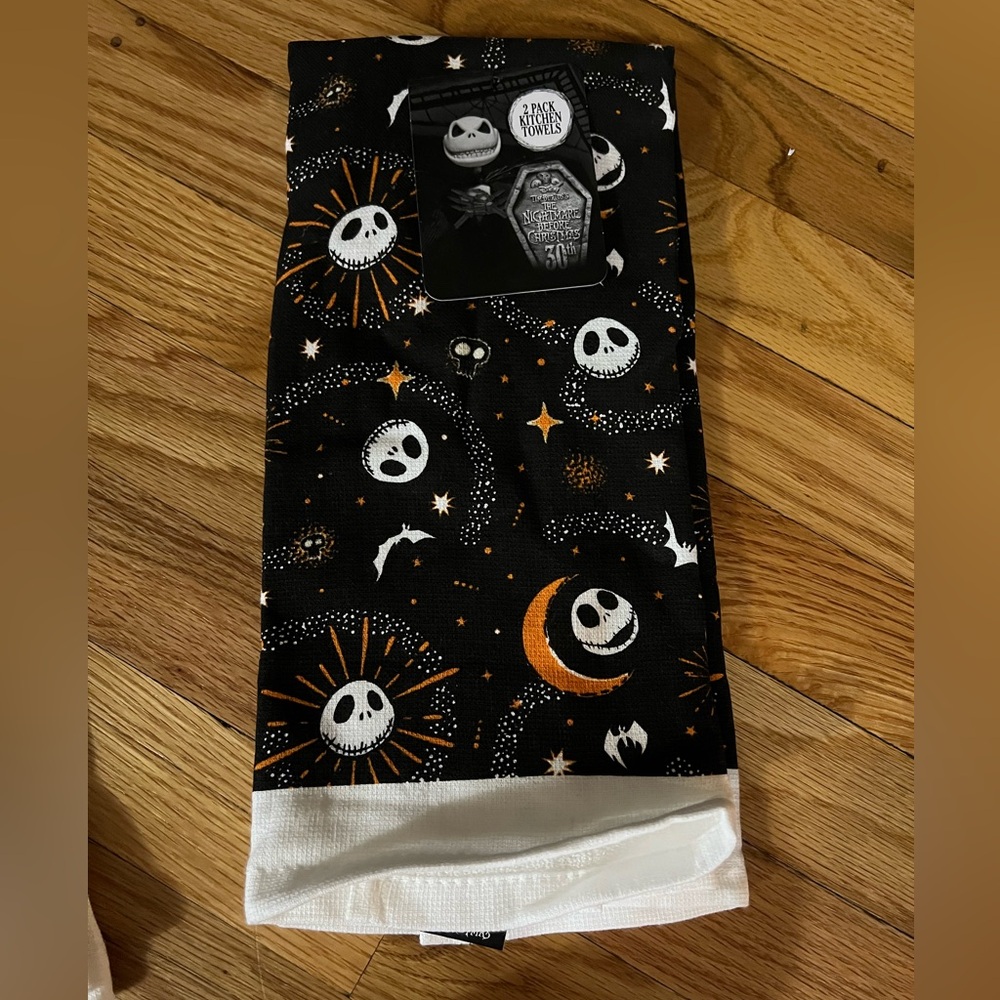 2 pack kitchen towel the night before Christmas Halloween theme print